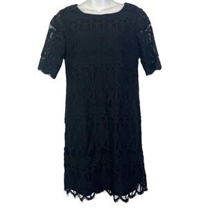 RONNI NICOLE Black Lace Short Sleeve Whimsigoth Lined Mini Witchy Party Dress 8